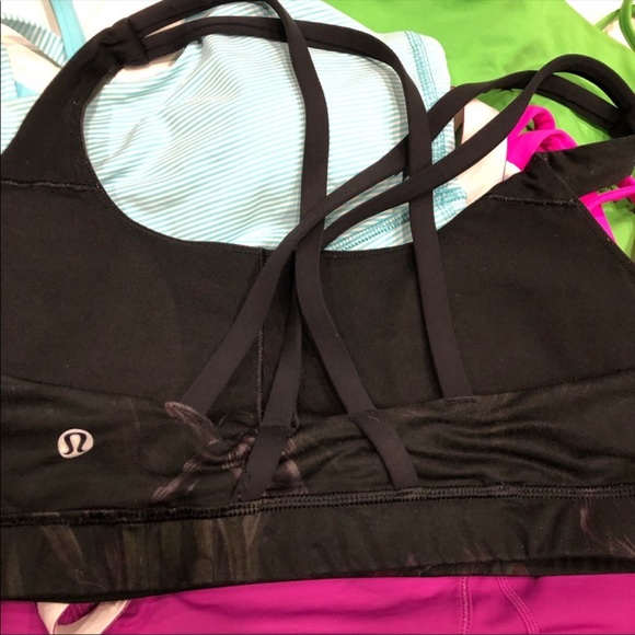 Lululemon black print energy bra size 10 - Picture 4 of 5